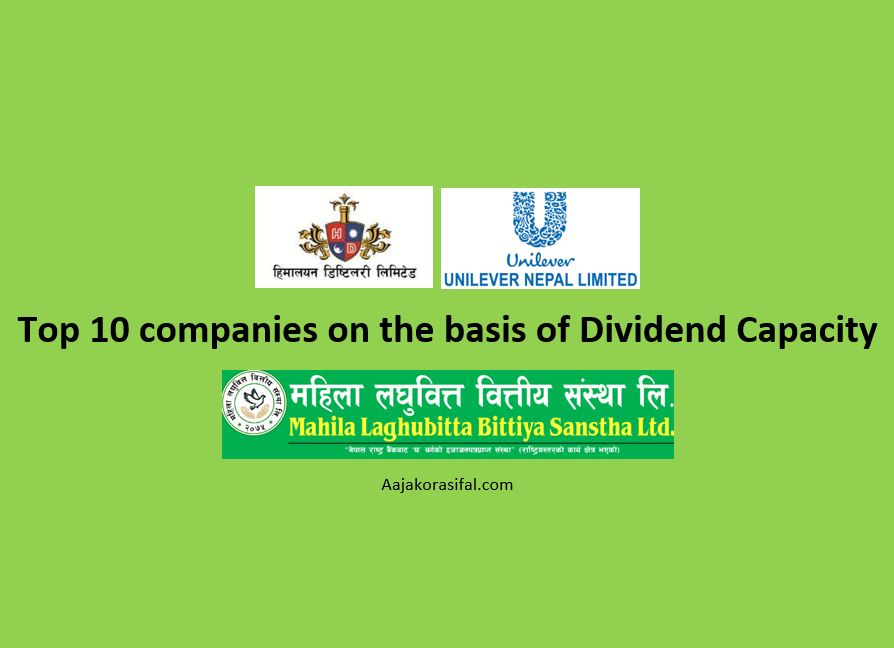 Top 10 companies on the basis of Dividend Capacity