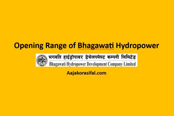 Opening Range of Bhagawati Hydropower