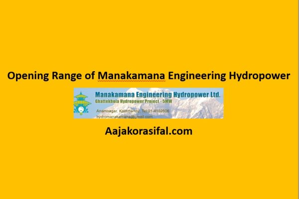Opening Range of Manakamana Engineering Hydropower