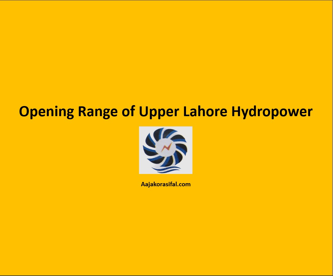 Opening Range of Upper Lohare Hydropower Company